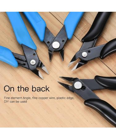 4 Pcs Wire Cable Cutters Side Cutters Precision Flush Cutters Wire Strippers Electrical Snips Pliers Strippers Cutters Electrical with Soft Grip for Jewelry Craft DIY - Blue/Black - Buy Online on GoSupps.com