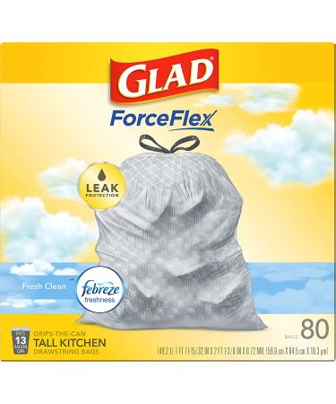 Glad ForceFlex 13 Gallon Trash Bags with Febreze Freshness - 80 Count - Buy Online on GoSupps.com