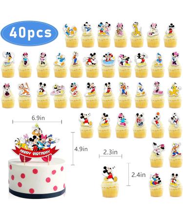 40PCS Cupcake toppers for Kids Birthday Decorations Cute Cake Decorations Party Supplies for Kids Boys Girls - Buy Online on GoSupps.com
