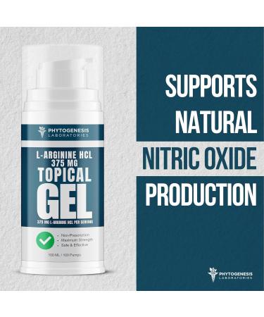 L-Arginine HCL 375mg Gel - Topical Nitric Oxide Support for Circulation & Performance - Advanced High Absorption Transdermal Formula - 375mg L-Arginine HCL per Serving - Buy Online on GoSupps.com