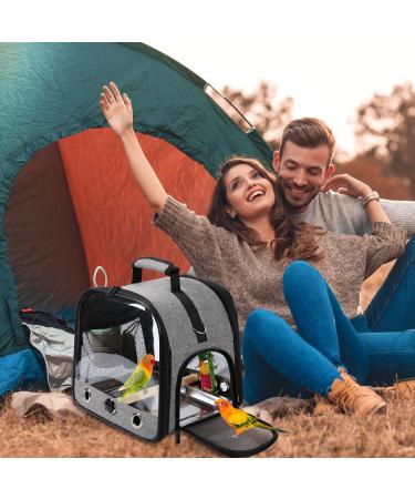 SUERTREE Bird Carrier Bag Bird Travel Cage with Stand Small Bird Carrier for Parrot Portable Bird Carrier Travel Bag Pet Transparent Breathable Travel Cage - Buy Online on GoSupps.com