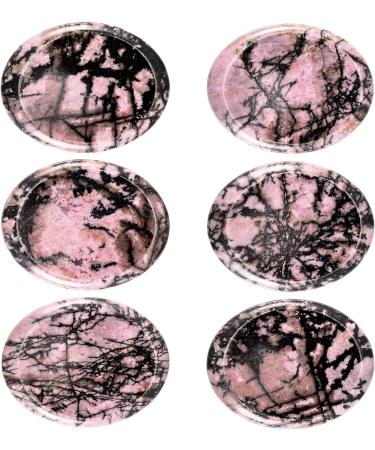 Nupuyai Rhodonite Oval Thumb Worry Stone Set - Healing Anxiety Stress Relief Crystal Therapy - Buy Online on GoSupps.com