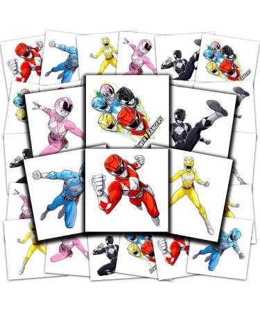 Power Rangers Tattoos Party Favors Bundle   70+ Pre-Cut Individual 2 x 2 Power Rangers Temporary Tattoos for Kids Boys Girls (Power Rangers Party Supplies MADE IN USA)