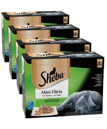Sheba Mini Cats Act for adult cats - wet food for cats - Selection Earth & Sea - Fresh bag 48 x 85g Selection Earth & Sea 85 g (48 pack)