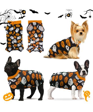 Hipet recovery suit for dogs cats after the operation male/female prevents licking abdominal wounds spay or skin diseases e-neck band alternative for pets (S Halloween) S Halloween