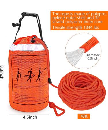 NTR Water Rescue Throw Bag - 70ft, 3/10 Inch Rope, 1844lbs Tensile Strength - Kayaking & Rafting Safety Equipment - Buy Online on GoSupps.com