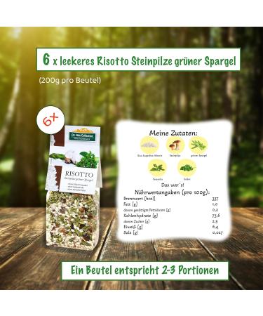 Dr.Ana Collection Italian Risotto with Pine Mushrooms & Green Asparagus - Vegan Additive-Free Ready Mix (6-Pack) | Authentic Arborio Rice | Gourmet Italian Specialty (6 x 200g) - Buy Online on GoSupps.com