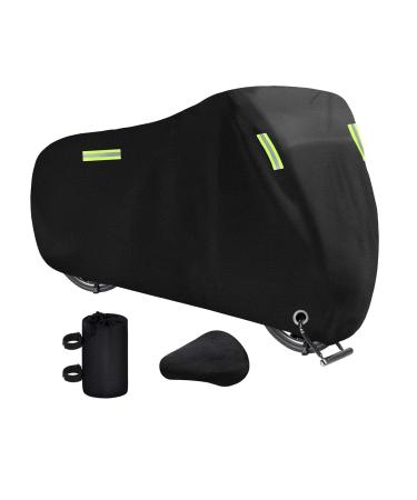 Dokon bicycle cover waterproof 420d oxford tissue high-quality bicycle garage tarpaulin for 1-2 bicycles bicycle protective cover with bag saddle cover (200 x 70 x 110cm)-black - Buy Online on GoSupps.com