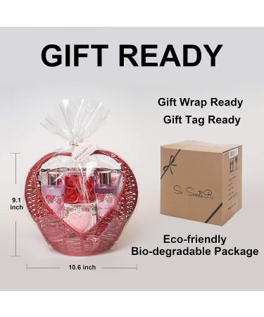 Rose Pomegranate Spa Gift Set for Her | Mother's Day & Birthday Relaxing At-Home Spa Kit with Body Lotion, Bath Bomb, Bubble Bath & More - 14 Pc Set - Buy Online on GoSupps.com