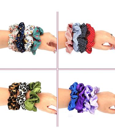 REJOL 100Pcs Elastic Hair Scrunchies for Women - Mixed Colors and Patterns for All Hair Types - Fashionable Matching Accessories - Buy Online on GoSupps.com