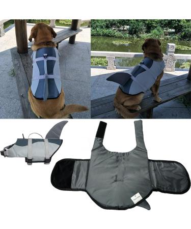 VOHONEY Adjustable Dog Life Jacket | Gray Swimming Vest for Pets | Aqua-Top Suit for Dogs (Size M) - Buy Online on GoSupps.com