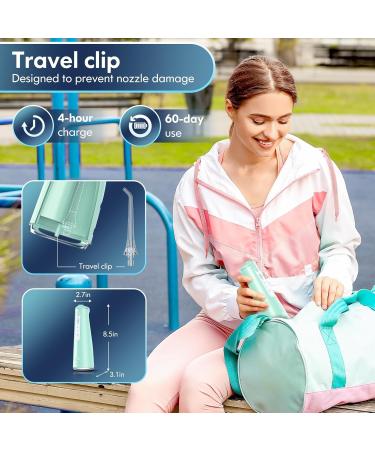 Water Flosser for Teeth - Cordless Oral Irrigator Portable Dental Cleaner with 8 Modes 7 Jets 300ml Tank - Rechargeable Braces Flosser (Green) - International Shipping Available - Buy Online on GoSupps.com