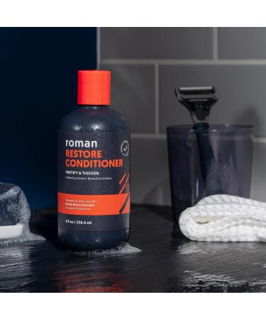 Roman Men's Restore Conditioner - Fortifying Plant Proteins, Coconut Oil, Shea Butter - 8 Fl Oz - Buy Online on GoSupps.com