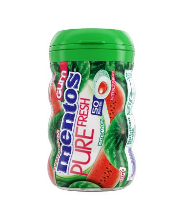 Mentos Pure Fresh Sugar-Free Chewing Gum with Xylitol| Watermelon| 50 Piece Bottle