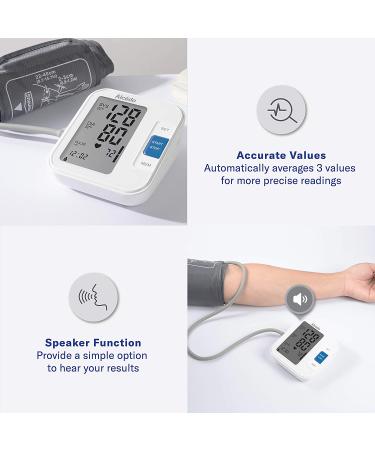 Alcedo Upper Arm Blood Pressure Monitor - Automatic Digital BP Machine with Wide-Range Cuff, LCD Screen, Talking Function, 2x120 Memory - For Home Use - Buy Online on GoSupps.com