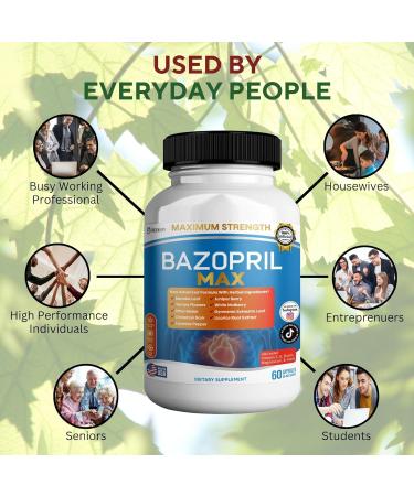 GREENVIFY Bazopril Max Maximum Strength Dietary Supplement 60 Capsules with Herbal Blend Vitamins & Minerals (1) - Buy Online on GoSupps.com