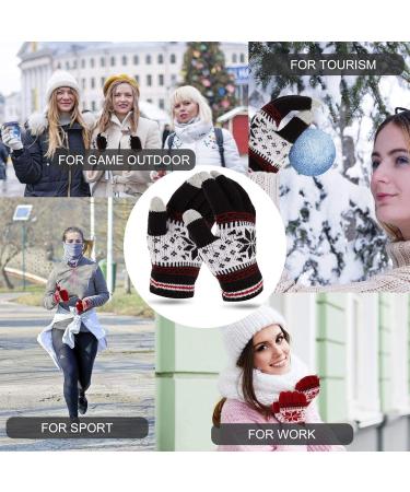 Gitua 2 Pairs Women's Touchscreen Winter Gloves | Windproof Knitted Mittens for Skiing Cycling Hiking - International Shipping Available - Buy Online on GoSupps.com