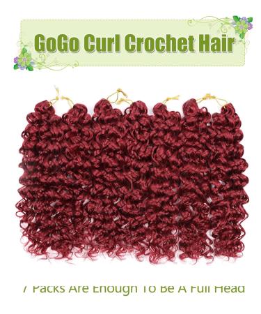 Gogo Curl Crochet Hair 12 Inch 7 Packs Short Burgundy Curly for Black Women - Water Wave Deep Wave Beach Curl Synthetic Hair Extensions - Buy Online on GoSupps.com
