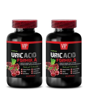 Uric Acid Flush Natural - URIC Acid Cleans - URIC Acid Formula - Green Coffee Bean Turmeric Milk Thistle Cranberry uric Acid Formula uric Acid Flush Pills Pomegranate 2 Bottles 120 Capsules