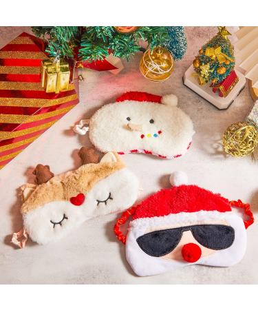 Christmas Eye Masks for Kids - Set of 3 Santa & Snowman Sleep Masks | Cute Eyemask for Boys & Girls | Perfect for Family Christmas Party - Buy Online on GoSupps.com