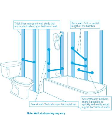 Moen R8918P Home Care 18-Inch Peened Bath Safety Grab Bar with Concealed Screws - Buy Online on GoSupps.com