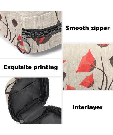 Large Capacity Sanitary Napkin Storage Bag & Menstrual Cup Bag - Travel Organizer for Girls - Poppy Design - Buy Online on GoSupps.com