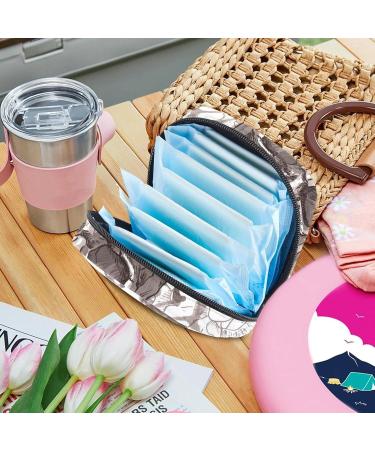 Stylish Skull Flower Menstruation Pad Bag with Zipper | Women's Tampon & Napkin Organizer | Perfect for Girls - Buy Online on GoSupps.com