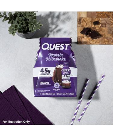 Quest Nutrition Chocolate Protein Shake 45g Protein 2g Sugar 4g Net Carbs Ready to Drink Gluten Free 12 Count Chocolate 14 Fl Oz (Pack of 12) - Buy Online on GoSupps.com