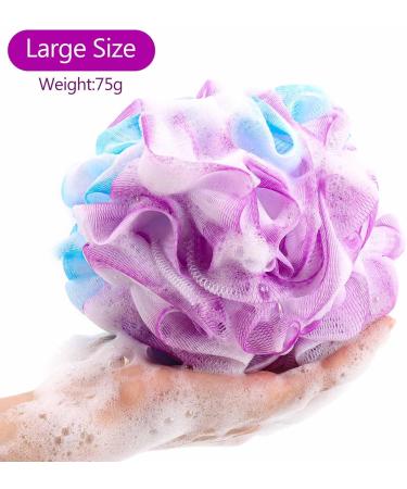 BTYMS 4 Pack Exfoliating Shower Loofahs - Ultra Soft Bath Scrubber Sponges for Men & Women - 75g Each Ideal for Soft Skin & Deep Cleansing - Buy Online on GoSupps.com