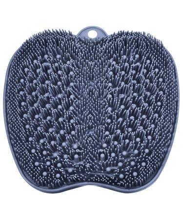 BESKAR shower-foot scrubber mat with non-slip suction cups foot spa brush for cleaning & peeling of your feet no bending down base points reflex zone massage matt to relax your feet navy blu