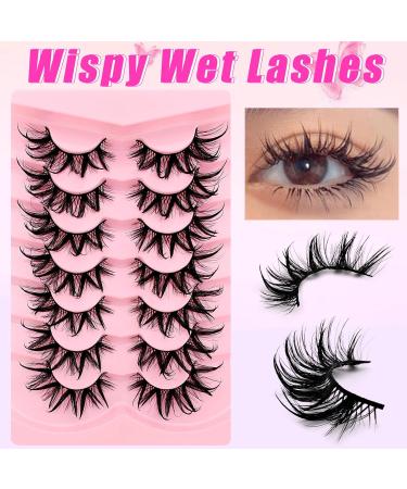 Heracks False Eyelashes Faux Mink Wet Look D-curl Cat-Eye Japanese Style Cosplay Spiky Anime Lashes 20 mm Long Dramatic Thick 7 Pair 7P-Wet-S23 - Buy Online on GoSupps.com