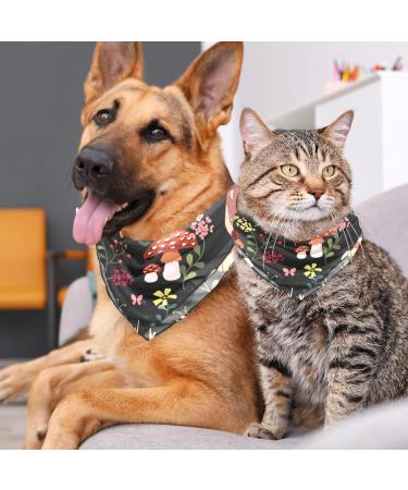 Multicolored Triangular Pet Bibs for Dogs & Cats - 2 Pack of Hollow Mushroom Snail Butterfly Designs | Small Medium & Large Size - Buy Online on GoSupps.com