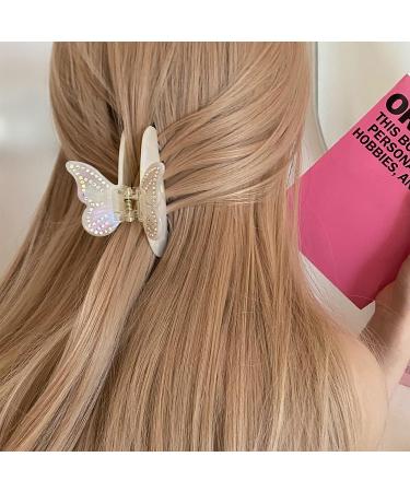 Lorenleya Butterfly Hair Claws - Cute and Colorful Hair Clips for Women - Strong Hold - Perfect Gift for Girls (Ivory) - Buy Online on GoSupps.com