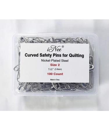 iNee Curved Safety Pins Quilting Basting Size 2 100-Count - Buy Online on GoSupps.com