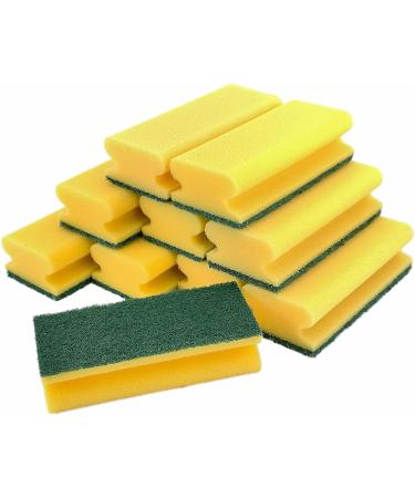 Professional Quality XL Scourer Jumbo - Dishwashing & Cleaning Sponge (Pack of 10) - 15.5x6.8x4 cm - Yellow/Green - International Shipping Available - Buy Online on GoSupps.com