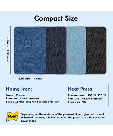 CAREGY 24PCS Iron on Denim Patches Repair Kit - 4 Shades Jean Patch Set for Clothing Repair & Decoration - 3 x 4-1/4 (7.6cm x 10.8cm) - Blue - Buy Online on GoSupps.com