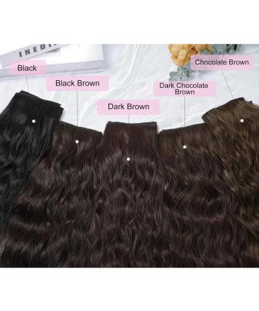 REECHO 5PCS Brown Clip in Hair Extensions 24 Thick Long Loose Waves HE002 - Dark Chocolate Brown | Natural Soft Hairpieces for Women - Buy Online on GoSupps.com