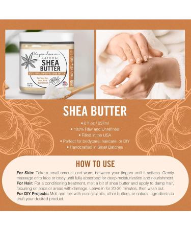 Pure Unrefined Shea Butter for Skin Hair & Face - 100% Raw African Shea Moisturizer for Stretch Marks & Acne - 0.5 lb - Buy Online on GoSupps.com