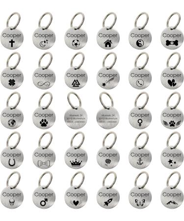 Dog Engraving Tags 23mm/30mm | Customizable Pet ID with Paw Heart Star & More | Perfect for Dogs Cats Puppies & Horses - Buy Online on GoSupps.com