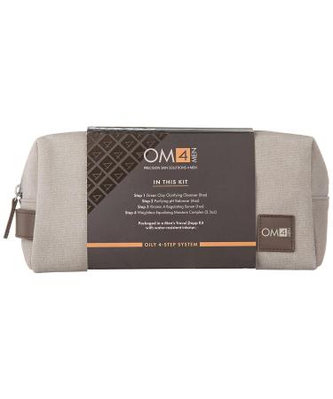 OM4 Oily Collection: 4-Step RegiMEN for Men - Cleanser Toner Serum & Moisturizer with Travel Bag | Shop Internationally - Buy Online on GoSupps.com