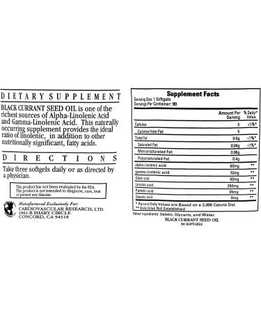Black Currant Seed Oil Capsules - 90 Count - Pack of 3 - Buy Online on GoSupps.com