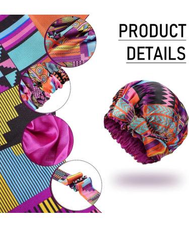 Kids Adjustable Silk Bonnet Sleep Cap for Hair Protection - African Print Multicoloured - Buy Online on GoSupps.com