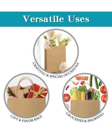 Bolthy Brown Kraft Paper Bags 50Pcs 8.26 x 4.33 x 10.62 inches Bolthy Paper Bags with Handles Gift Bags Shopping Bags for Wedding Retail Birthdays Party Favor - Buy Online on GoSupps.com