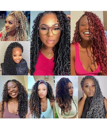 Goddess Locs Crochet Hair 10 7 Packs River Locs Boho Hippie Faux Locs Crochet Braids - Short Curly Synthetic Hair Extensions - Pre Looped for Women (1B) - Buy Online on GoSupps.com