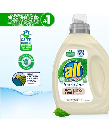 All Laundry Detergent Liquid Free Clear Eco - Plant-Based Clean Ultra-Concentrated for 100 Loads | Shop Internationally - Buy Online on GoSupps.com