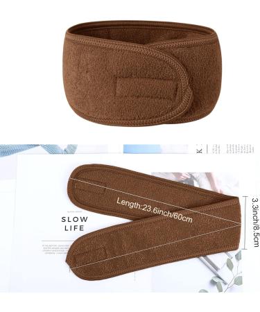 LADES Spa Headband - Adjustable Towel Hairband for Women - Brown Magic Sticker Facial Makeup Hairband - Buy Online on GoSupps.com