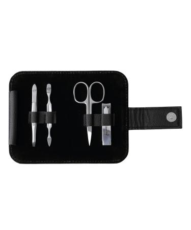 Dark Stag Mens Manicure Set - Grooming Kit Ideal for Travel: Nail Scissors Clipper Cuticle Pusher and Tweezers