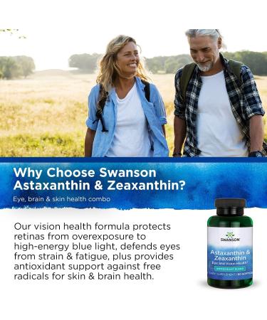 Swanson Astaxanthin & Zeaxanthin 4mg Eye Health Supplement 60 Softgels (2 Pack) - Buy Online on GoSupps.com