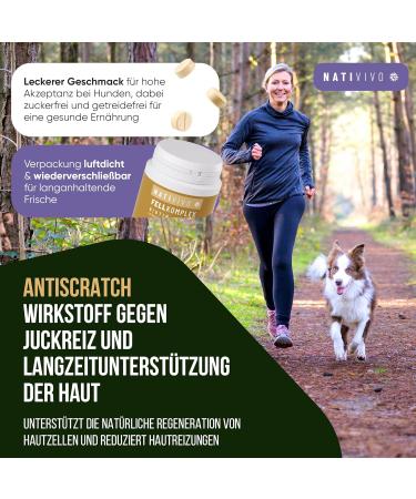 Nativivo High-Dose Probiotic Biotin & Zinc Dog Complex - 100 Tablets for Shiny Fur Hair Loss Relief Itching & Dry Skin - Made in Germany - Buy Online on GoSupps.com
