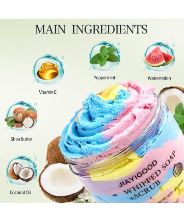 Cream Whipped Scrub Soap Bar - Exfoliating & Moisturizing Body Scrub with Whipped Cream Design 4.6oz - Gently Exfoliates Brightens & Deeply Cleanses for Soft Smooth Skin - Buy Online on GoSupps.com